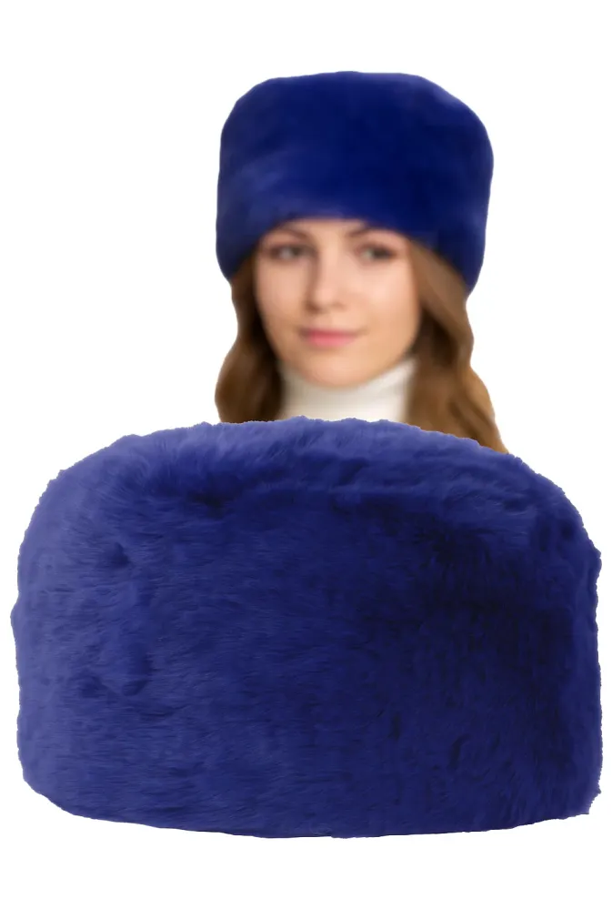 Czapka damska zimowa toczek granatowa navy elegancka Polar Fashion W507H