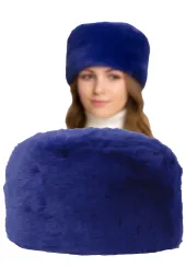 Czapka damska zimowa toczek granatowa navy elegancka Polar Fashion W507H