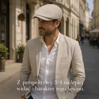 Shelby Kaszkiet Męski Beżowy Gazeciarz Retro Styl Peaky Blinders K317A - 2
