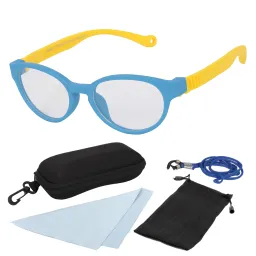 S8155 C5 Niebiesko Żółte Elastyczne okulary dziecięce korekcyjne zerówki
