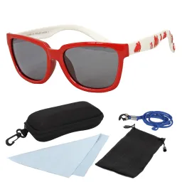 PJ1603B Czerwono Białe Elastyczne okulary dziecięce z polaryzacją