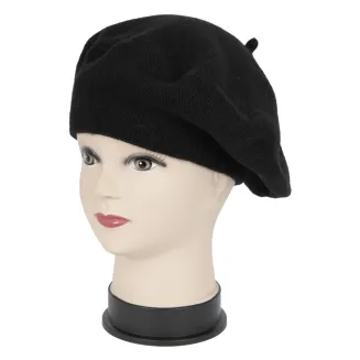 W478H2 Czarny komplet zimowy damski beret szalik - 2