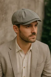 Peaky Blinders Kaszkiet męski K268A szaro-zielony 100% bawełna, styl Shelby - 7