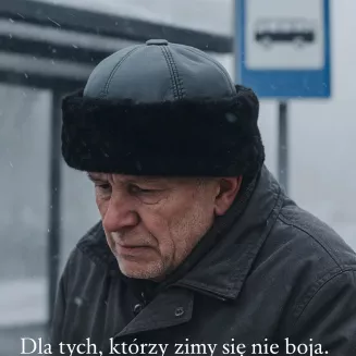 Toczek Skórzany Czarny Zimowy Unisex  z Futrem Polar Fashion W518K - 6