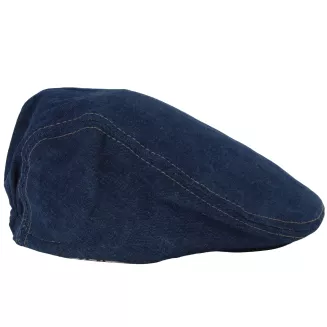 Ciemnoniebieski Kaszkiet Męski Jeansowy 100% Bawełna Polar Fashion K300C - 4