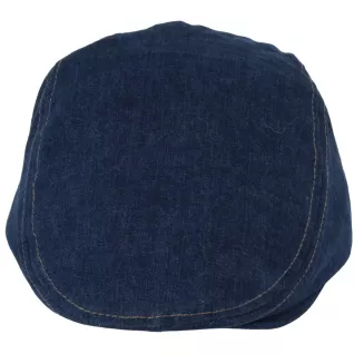 Ciemnoniebieski Kaszkiet Męski Jeansowy 100% Bawełna Polar Fashion K300C - 3