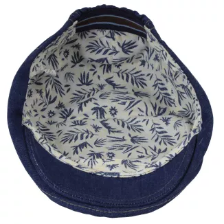 Ciemnoniebieski Kaszkiet Męski Jeansowy 100% Bawełna Polar Fashion K300C - 6