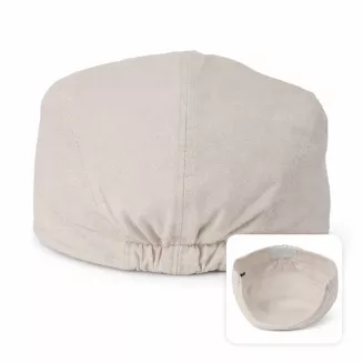 Kaszkiet Męski Beżowy Lniany Flat Cap Letni Lekki Przewiewny 57-60cm K309C - 5