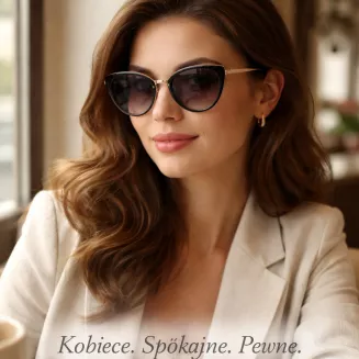 Okulary przeciwsłoneczne damskie Solano 10537A kocie oczy czarne rose gold - 7
