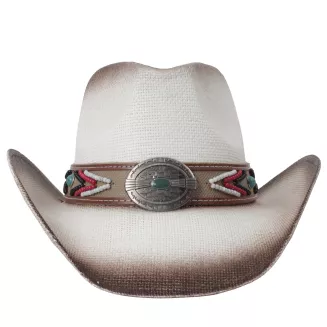 Kapelusz Kowbojski Unisex Boho Western Ecru + Pilotki Festival Lato R253A - 6