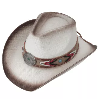 Kapelusz Kowbojski Unisex Boho Western Ecru + Pilotki Festival Lato R253A - 9