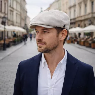 Kaszkiet Gazeciarz Męski Beżowy Letni Shelby Styl Peaky Blinders 57-59 K308C - 4