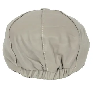 Skórzany kaszkiet Polar Fashion K233G – beżowo-popielaty, unisex ocieplany - 6
