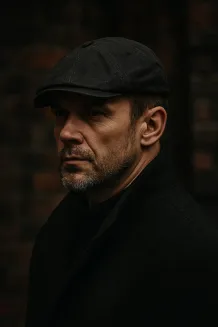 Czarny kaszkiet męski bawełniany letnia czapka Peaky Blinders Shelby K226D - 4