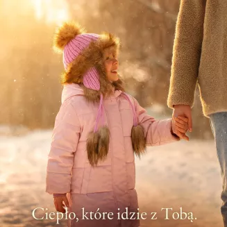 Dziewczęca czapka zimowa W210B jasnoróżowa ciepła uszatka mongołka bajka Polar Fashion - 4