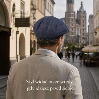 Shelby Granatowy Kaszkiet Męski Gazeciarz Peaky Blinders Bawełna 100% K317E - 8