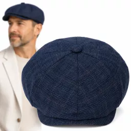 Shelby Granatowy Kaszkiet Męski Gazeciarz Peaky Blinders Bawełna 100% K317E