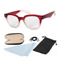 Okulary korekcyjne XK8607 Czerwone plusy do czytania etui