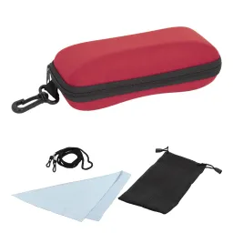 Et23A Red Hard Case For Glasses And Microfiber Cloth