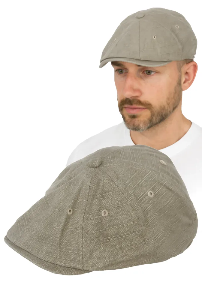 Beżowy kaszkiet męski bawełniany letnia czapka Peaky Blinders Shelby K226A