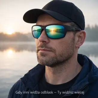 Solano Fishing Czarne Okulary Wędkarskie Polaryzacyjne Mirror HD FL20075E - 4