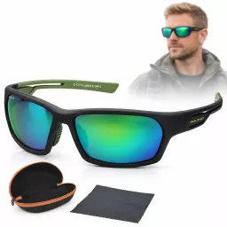 Solano Fishing Czarne Okulary Wędkarskie Polaryzacyjne Mirror HD FL20075E