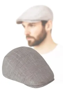 Jasnobrązowy kaszkiet męski K269C  100% bawełn, styl i luz od Polar Fashion - 2