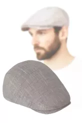 Jasnobrązowy kaszkiet męski K269C  100% bawełn, styl i luz od Polar Fashion