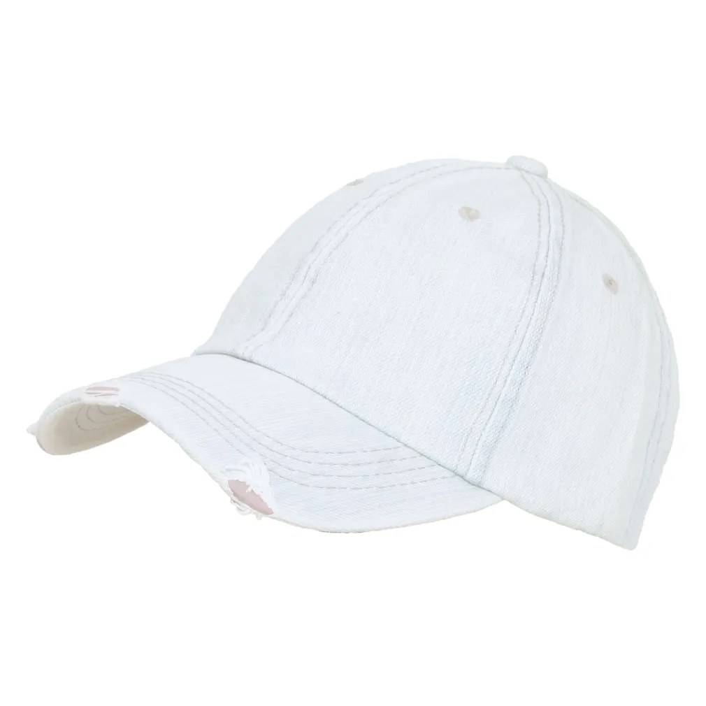 K113A Cotton Baseball Cap Washed Jeans