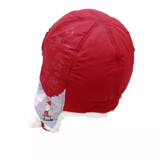 Czapka zimowa W143B czerwona uszatka futrzana dziewczęca ciepła Polar Fashion - 5
