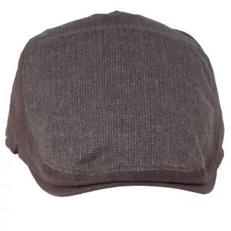 Kaszkiet Męski Brązowy Lniany Flat Cap Letni Lekki Przewiewny 57-60cm K309i - 2