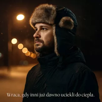 Czapka zimowa uszatka W155I czarna ciepła impregnowana Polar Fashion - 8