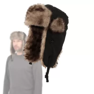 Czapka zimowa uszatka W155I czarna ciepła impregnowana Polar Fashion - 9