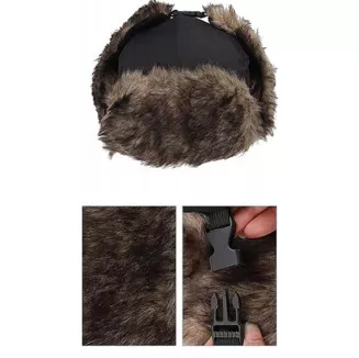 Czapka zimowa uszatka W155I czarna ciepła impregnowana Polar Fashion - 4
