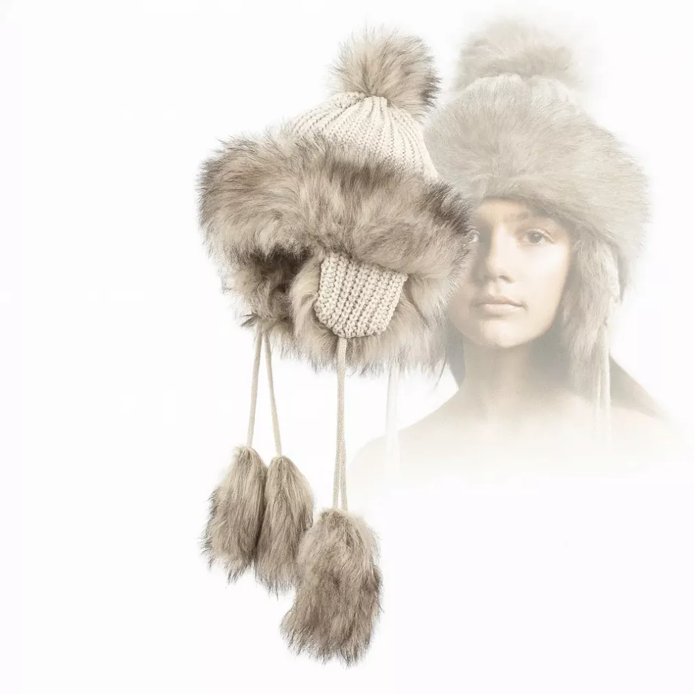 W210F Beige Winter Hat Warm Mongolian Hat