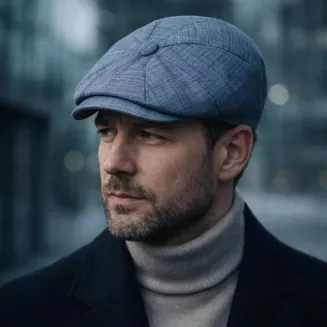 Kaszkiet Shelby z klasą Niebieski Jeans Peaky Blinders Polar Fashion K267C - 7