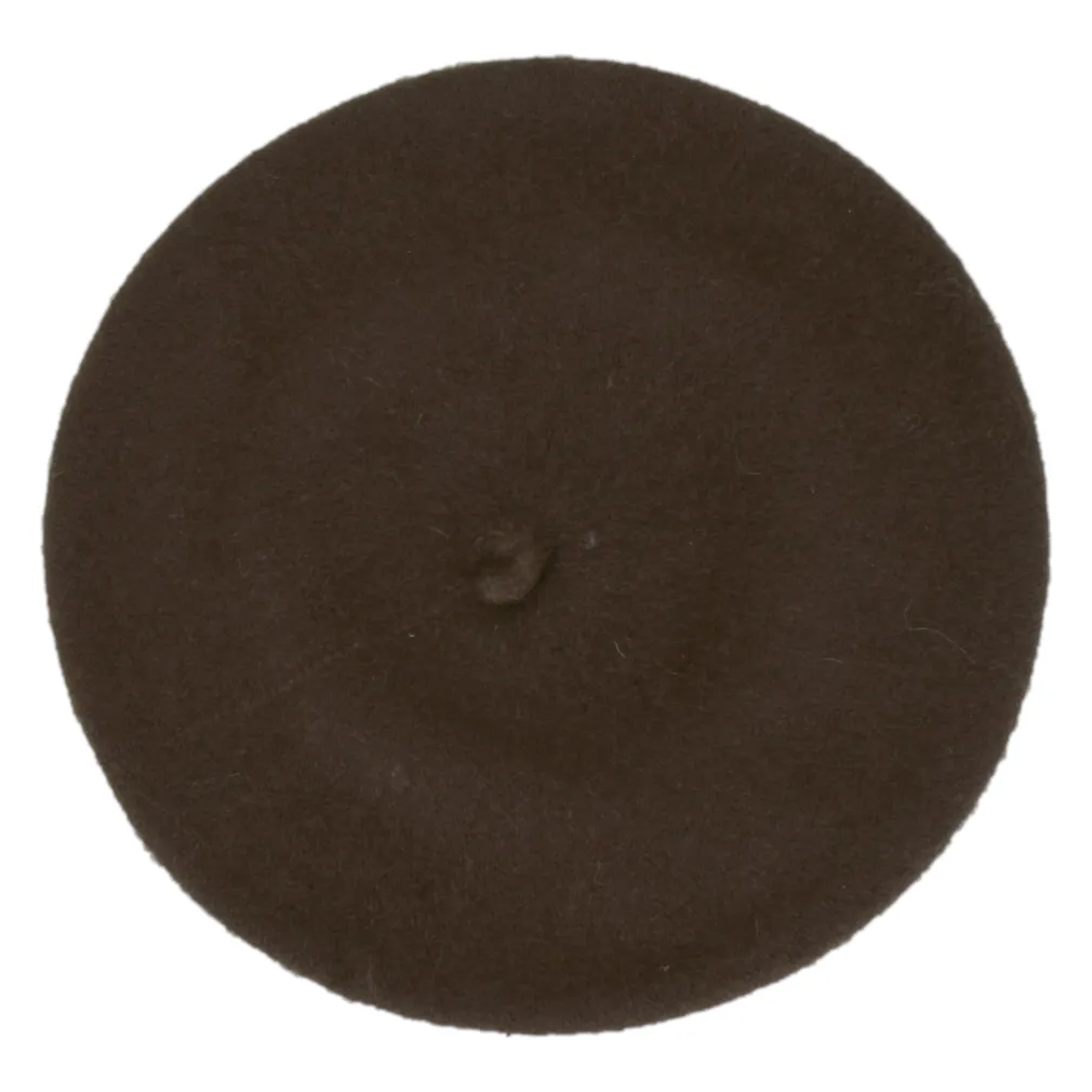 W340J Brązowy Damski modny beret z antenką