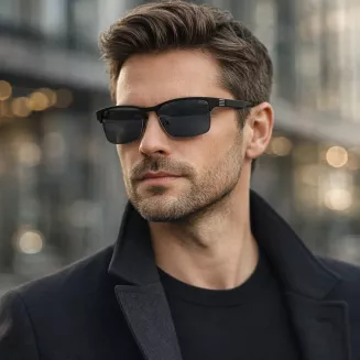 Okulary przeciwsłoneczne męskie polaryzacyjne Solano SS10544A czarne klasyczne - 6