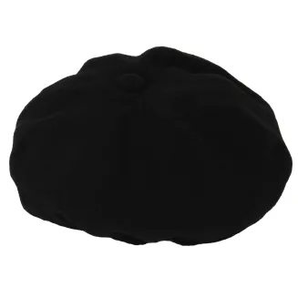 Kaszkiet Damski Czarny z Łańcuszkiem K291K Polar Fashion Na Jesień i Wiosnę - 5