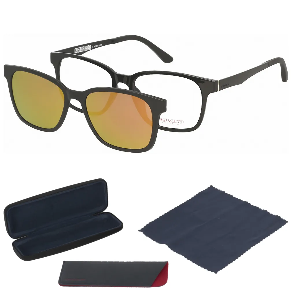 Solano CL90046B Corrective Frame With Clip-On Sun Cover