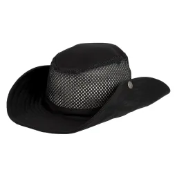 Czarny Letni must-have: kapelusz męski z siateczką Polar Fashion R233F