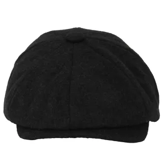 Elegancki Kaszkiet Męski Ciemny Melanż Czarno-Grafitowy K272G Polar Fashion - 3