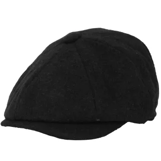 Elegancki Kaszkiet Męski Ciemny Melanż Czarno-Grafitowy K272G Polar Fashion - 2