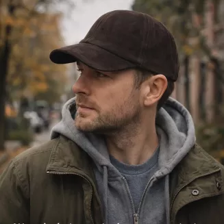 Czapka Zimowa z Daszkiem Ocieplana Bejsbolówka Nubukowa K296D Unisex - 9