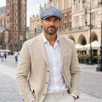 Kaszkiet Męski Szary Niebieski Letni Czapka Gazeciarz Peaky Blinders K313E - 2