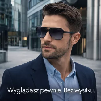 Okulary męskie Solano SS21110B polaryzacyjne szare szkła gradient - 7