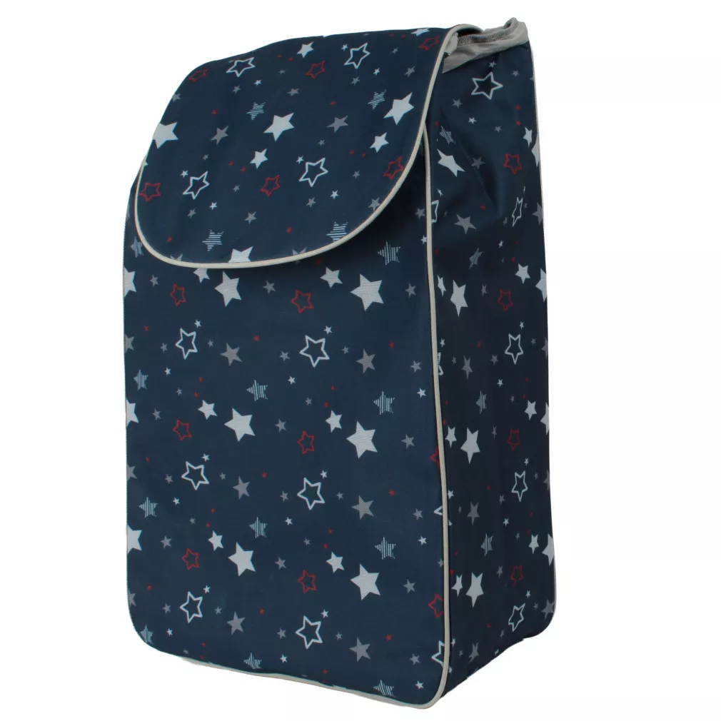 Wymienna Torba do Wózka Zakupowego 35L Codura Granatowa Gwiazdki WZ10FT