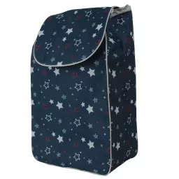 Wymienna Torba do Wózka Zakupowego 35L Codura Granatowa Gwiazdki WZ10FT