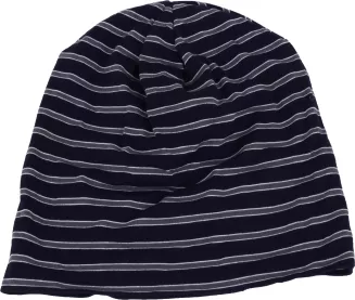 Czapka smerfetka W77C granatowa w paski  lekka wygodna idealna na co dzień - 3