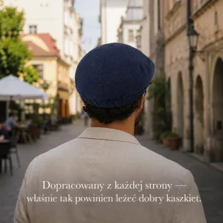 Kaszkiet Męski Granatowy Retro Gazeciarz Peaky Blinders 100% Bawełna K317D - 8